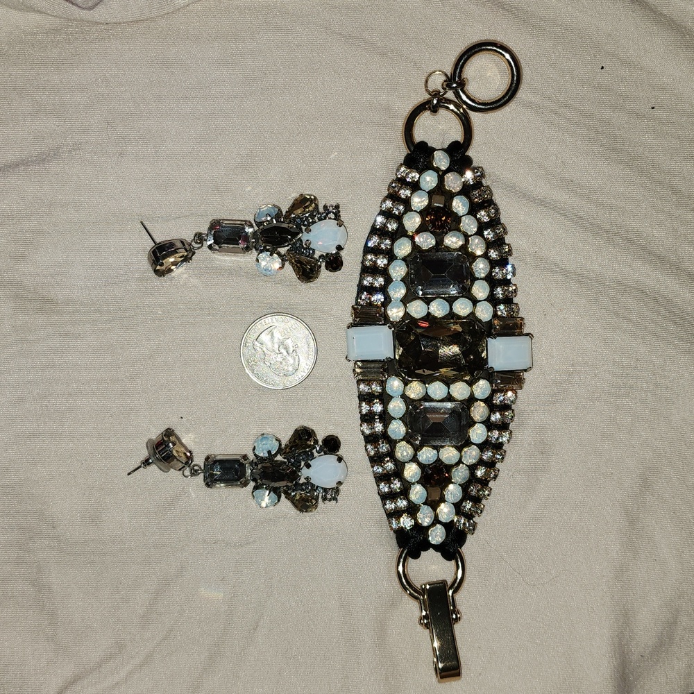 Jeweled cuff & earring set